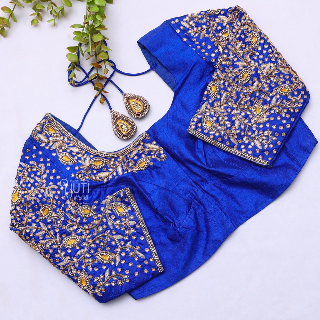 Dark blue outlet blouse designs